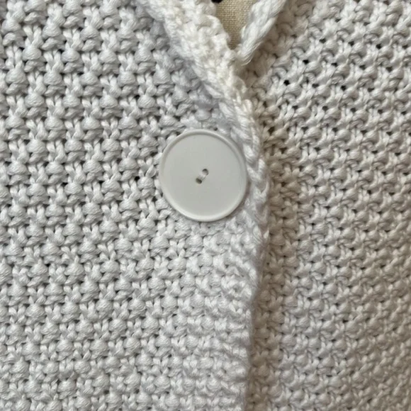 NWT Talbots Chunky Knit White Sweater Jacket Sm Petite - Picture 5 of 7